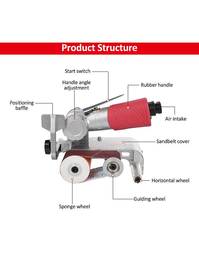 Air Belt Sander Pneumatic Roller Belt Sander Professional Belt Sander Sanding Pneumatic Tool  - Image 2