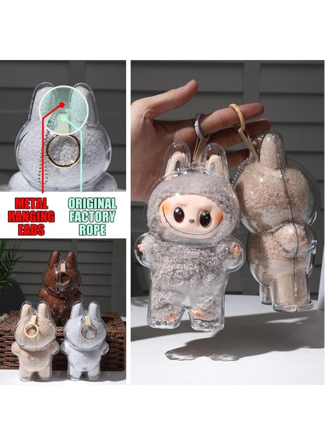 BRIXSPARK Clear Bag Keychain For LABUBU Plush Doll,Hanging Display Case,Protective Case,Plastic PVC Storage Box  - Image 2