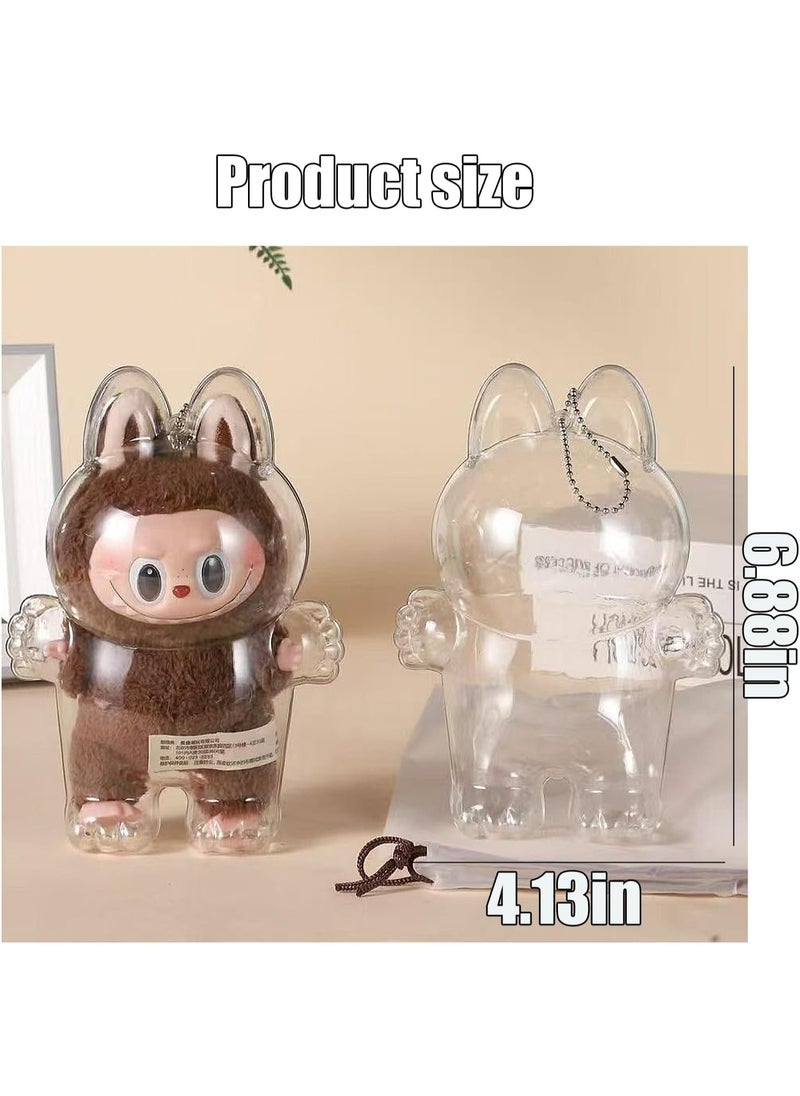 BRIXSPARK Clear Bag Keychain For LABUBU Plush Doll,Hanging Display Case,Protective Case,Plastic PVC Storage Box  - Image 4