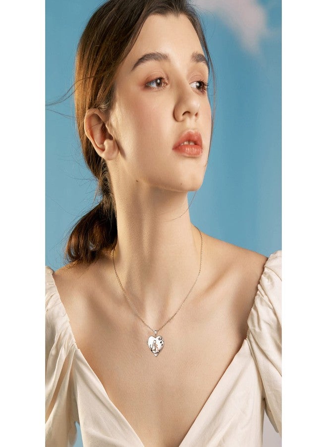 Ladytree S925 Sterling Silver Love Heart Mother and Daughter Keepsake Hold Pictures Photo Locket Memory Pendant Necklace Gifts for Women Grandma Mother Daughter - Image 3