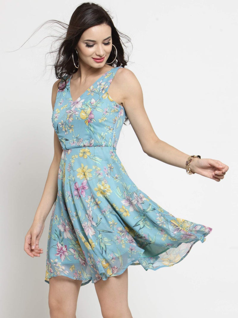 SERA Women's Mini Dress (LA2710_Aqua_Small_Blue, Aqua_S) - Image 4