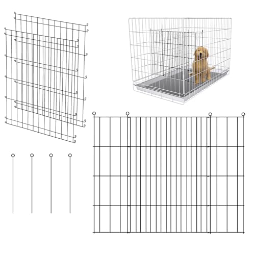 MENGSTER Dog Crate Divider Panel - 2 Pack Black Metal, Compatible with 42"-48" & Other Crate Sizes, 28" H x Adjustable Width 19.96"-36.61"(Dog Crate NOT Included) - Image 1