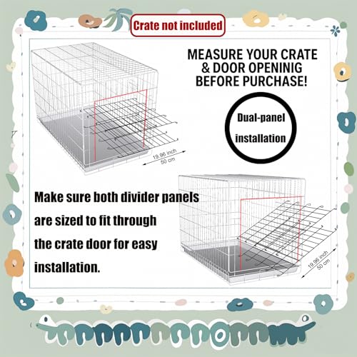 MENGSTER Dog Crate Divider Panel - 2 Pack Black Metal, Compatible with 42"-48" & Other Crate Sizes, 28" H x Adjustable Width 19.96"-36.61"(Dog Crate NOT Included) - Image 3