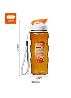 Generic Space Cup Creative Outdoor Student Sports Kettle Large Capacity Portable Pp Plastic High Temperature Resistant Water Cup Gift Wholesale-Color:1042-orange-560ml-Capacity:Space Cup  - Image 1