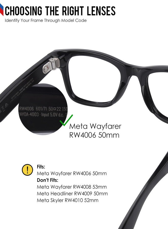 BLAZERBUCK Anti-salt Polarized Replacement Lenses for RayBan Meta Wayfarer RW4006 50mm - Amber - Image 3