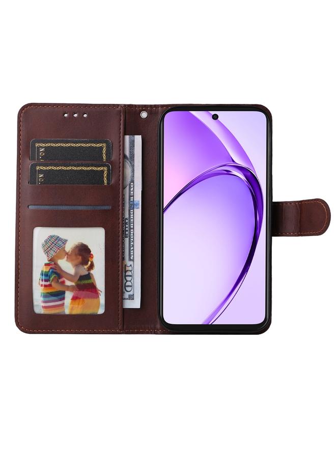 اس-توب جراب لهاتف OPPO A3x 4G / A3x 5G، جراب هاتف كلاسيكي من الجلد بتصميم جلد العجل الهند - Image 4