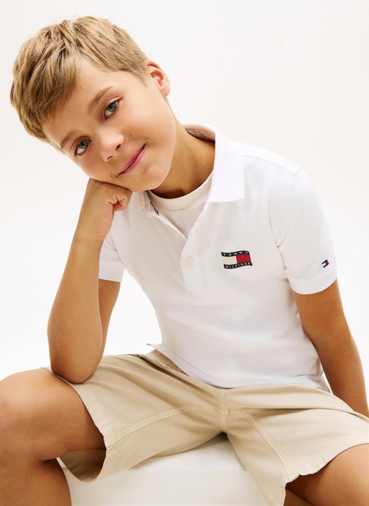 TOMMY HILFIGER Regular Fit Wavy Flag Polo Shirt - Image 3