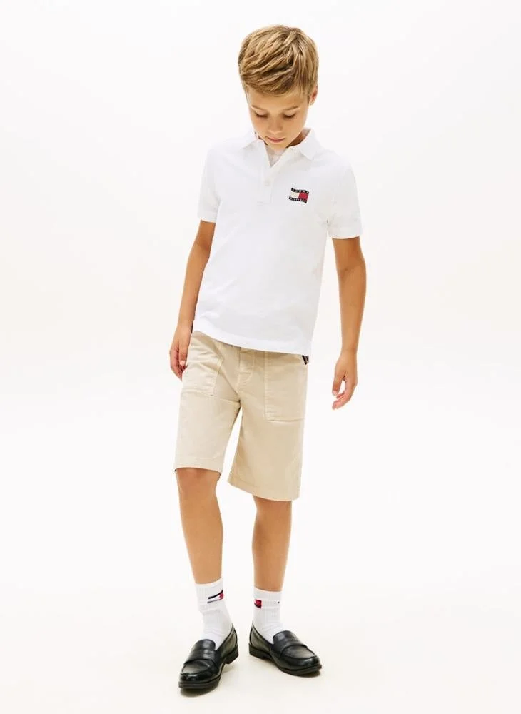Tommy Hilfiger White Regular Fit Wavy Flag Polo Shirt for Men | Best Price UAE