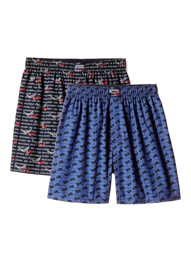 JOCKEY - Jockey Men Cotton Boxers Pack of 2 Boxer Shorts Assorted Prints Large Assorted Prints L - Image 1