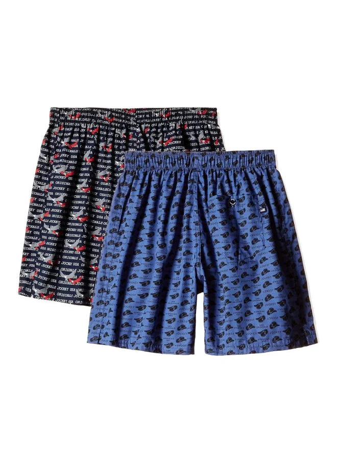 جوكي Jockey Men Cotton Boxers Pack of 2 Boxer Shorts Assorted Prints Large Assorted Prints L