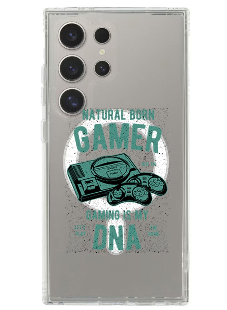 Theodor Magnetic Case for Samsung Galaxy S24 Ultra 6.8-inch Compatible with MagSafe Wireless Charging, Shockproof Phone Bumper Cover Natural born gamer - Image 1