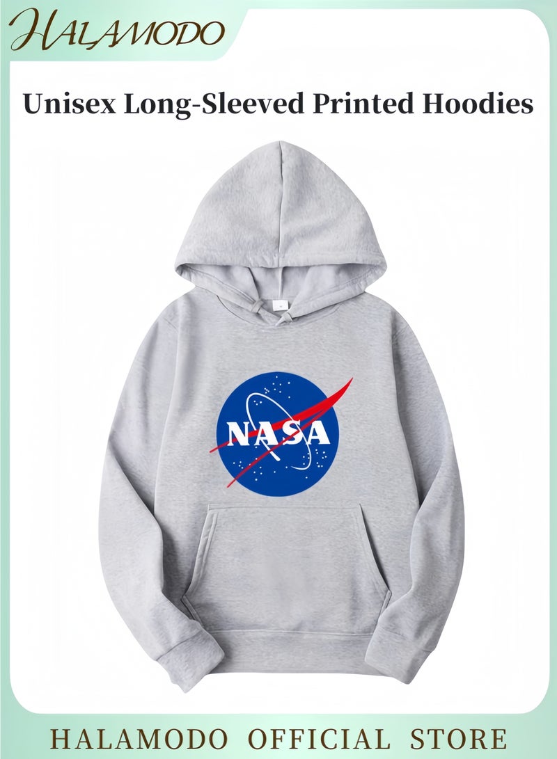 HALAMODO Unisex Hoodies Long-Sleeved Printed Tops Casual Sweatshirts Soft Sportswear Fashion Youth Pullovers with Drawstrings and Large Pockets for Daily Wear - Image 1