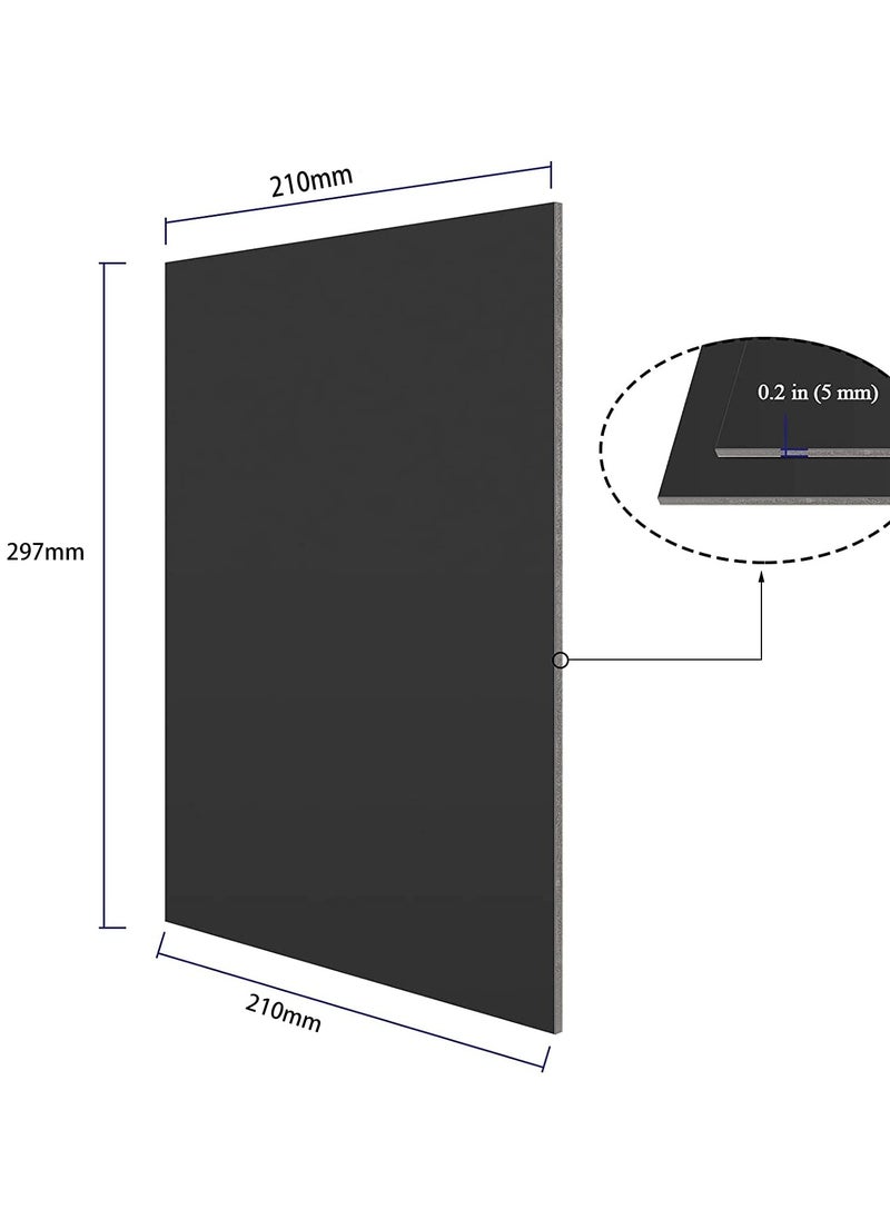20-Pack A4 Black Foam Boards, 5mm Polystyrene Foam Core Sheets, Large Styrofoam Boards for Crafts, DIY Projects, Art Displays, and Modelling (210 x 297 x 5mm)