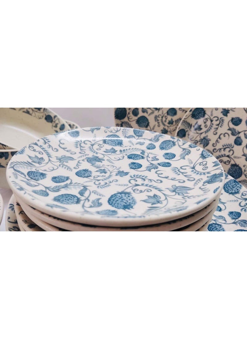 Milestone - Milestone VIA DECOR Stoneware Dinner Set (Blue Flower, Set of 30 Pc) - Image 1