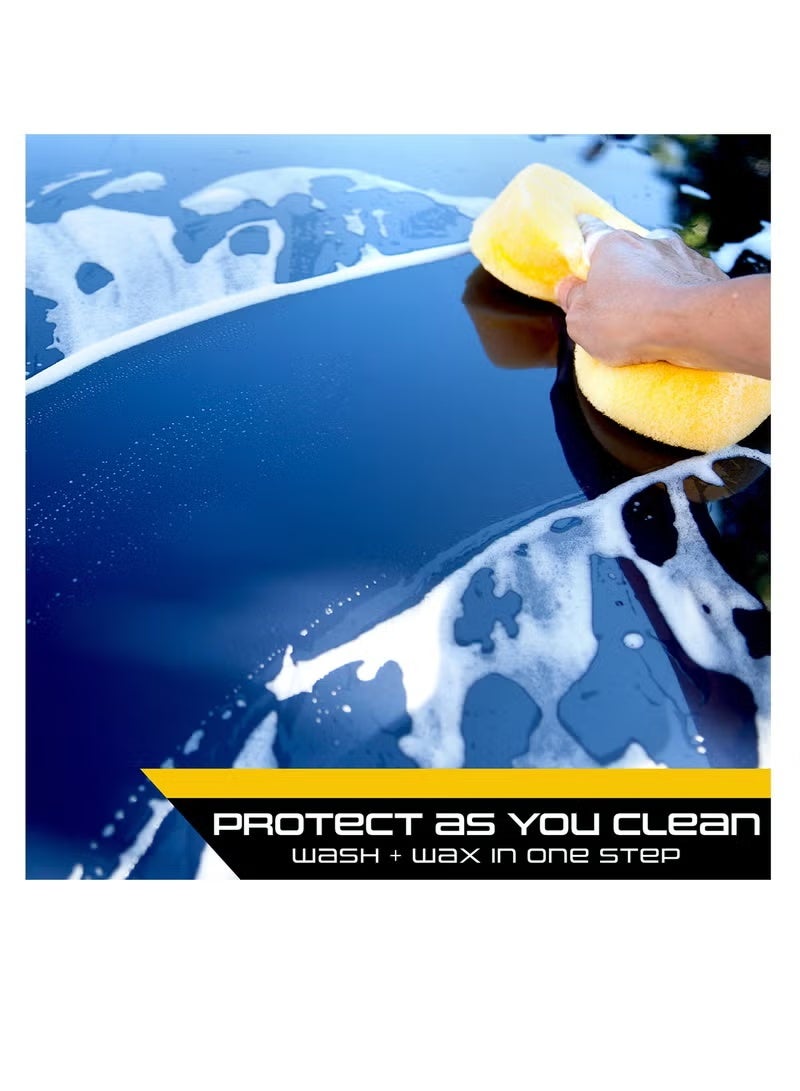 نورا شامبو وشمع السيارات من نورا، سعة 1 لتر - شامبو غسيل السيارات عالي الرغوة مع حماية من الشمع، تركيبة تنظيف عميق، حماية من الأشعة فوق البنفسجية، آمن على الطلاء والإطارات والبلاستيك والفينيل - رقم 205 - Image 2
