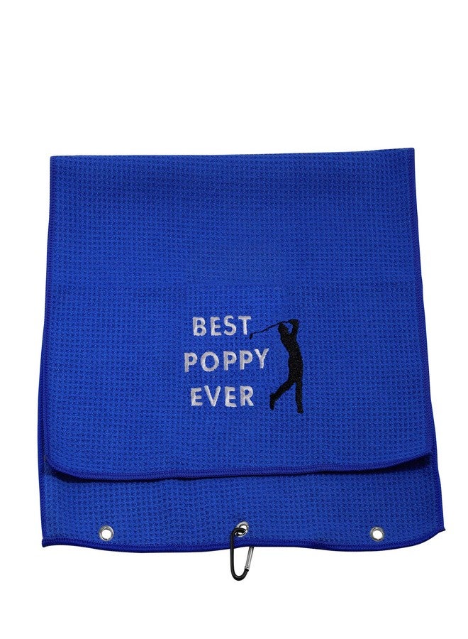 LEVLO Dad Golf Towel Embroidered Golf Towel Gift Golf Father Gift Best Papa/Pops/Grampy/Papaw/Dad/Poppy Ever Golf Towel with Clip (poppy) - Image 4