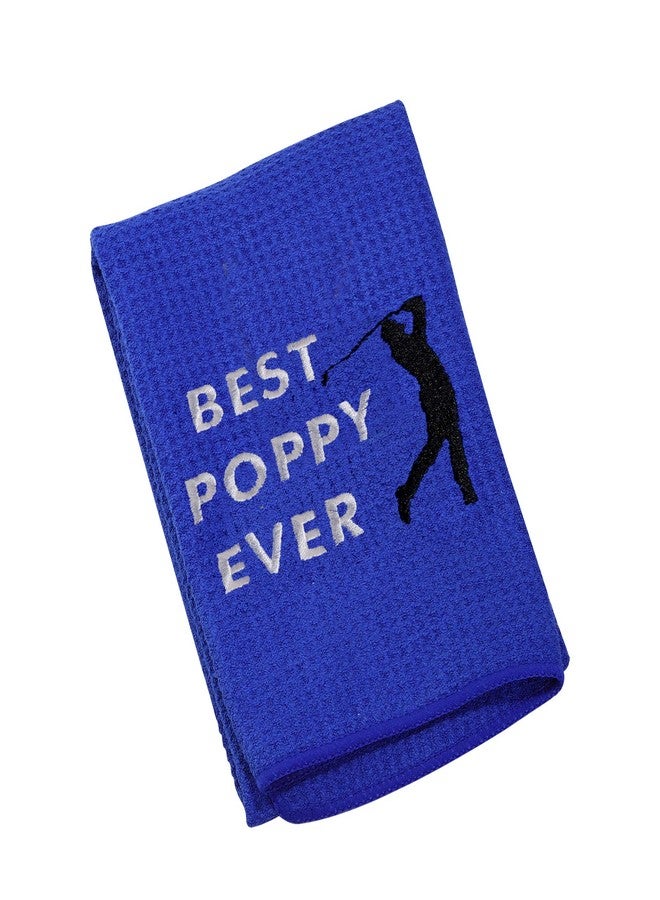 LEVLO Dad Golf Towel Embroidered Golf Towel Gift Golf Father Gift Best Papa/Pops/Grampy/Papaw/Dad/Poppy Ever Golf Towel with Clip (poppy) - Image 2