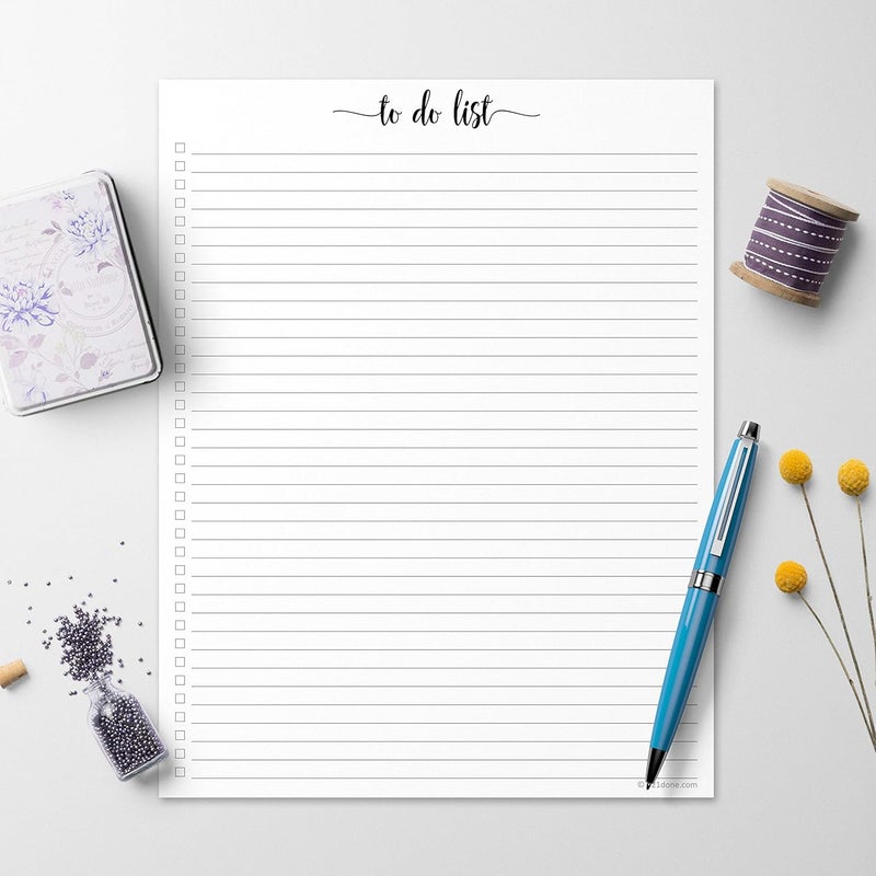 321Done To Do List Notepad - 50 Sheets (8.5" x 11") To-Do Checklist Tear Off Planning Pad, Large Letter-Size - Made in The USA - Simple Script - College-Ruled - Image 3