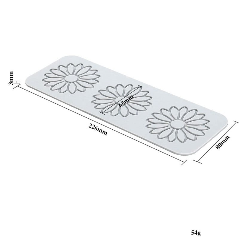 TUKE 3D Leaves Silicone Molds Flower Cake Fondant Mat Bee Leaf Pastry Moulds Rose Impression Chocolate Hollow Lace Mold (Sunflower_9.04x3.2x0.12inch_F) - Image 3