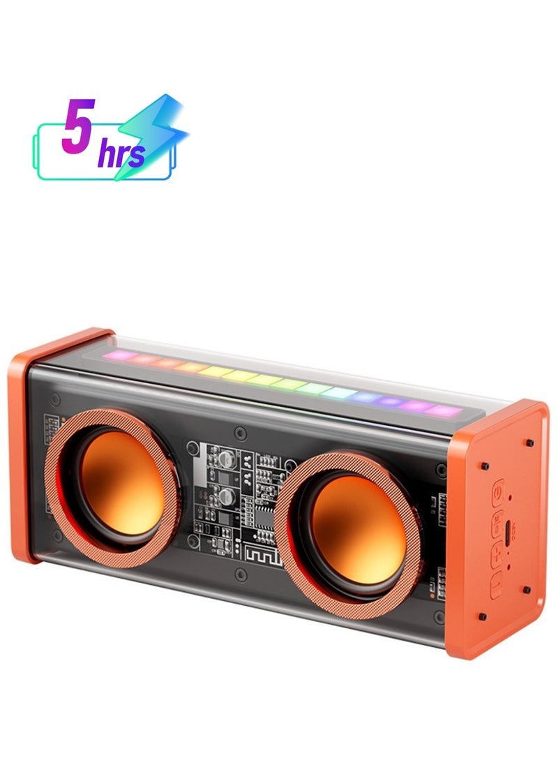 FlashHawk Portable Bluetooth Speakers,Transparent 10W Dual Speakers Subwoofer, LED Dynamic Lights, Stereo Sound for Home,Party,Travel  - Image 1