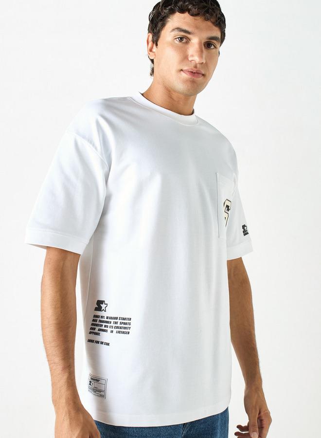 Starter Typographic Print T-shirt with Crew Neck and Short Sleeves - Image 1