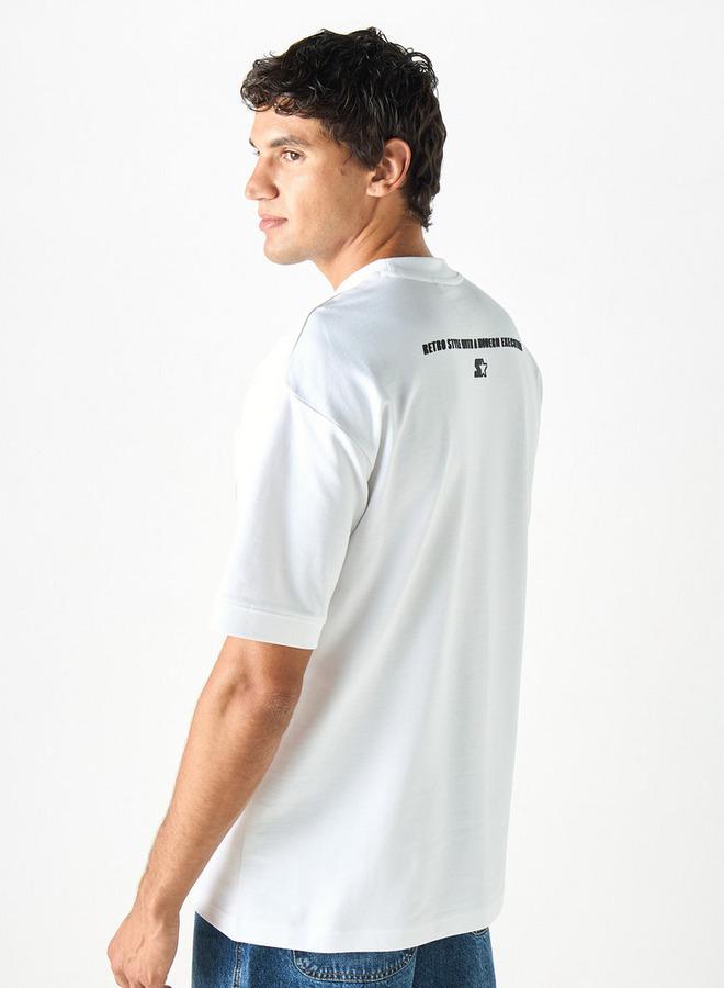 Starter Typographic Print T-shirt with Crew Neck and Short Sleeves - Image 3