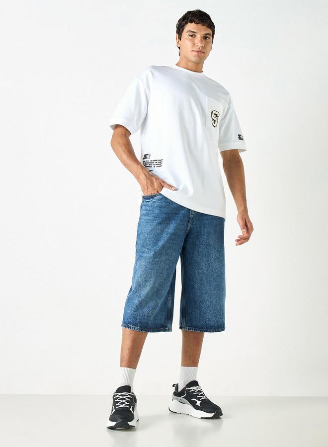 Starter Typographic Print T-shirt with Crew Neck and Short Sleeves - Image 2