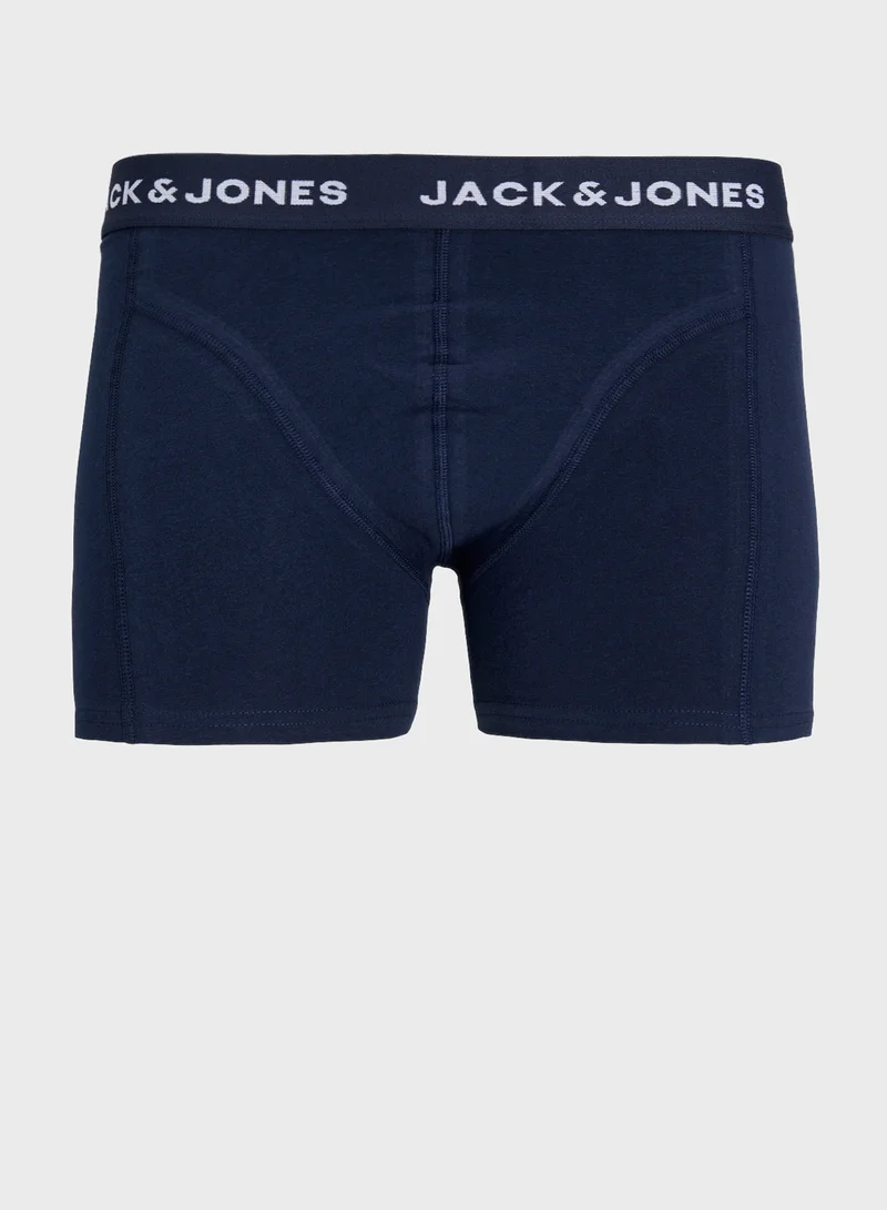 JACK & JONES 3 Pack Logo Band Trunks