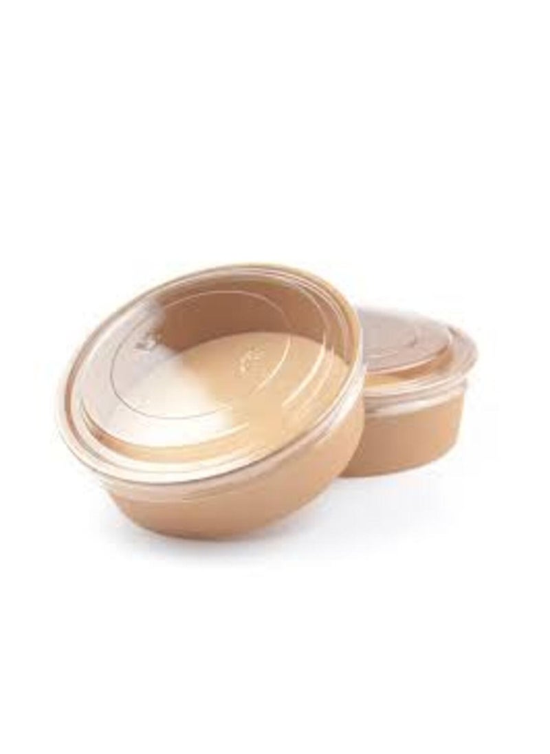 Generic Set of 10 32 ounce kraft paper bowls with lid  - Image 2