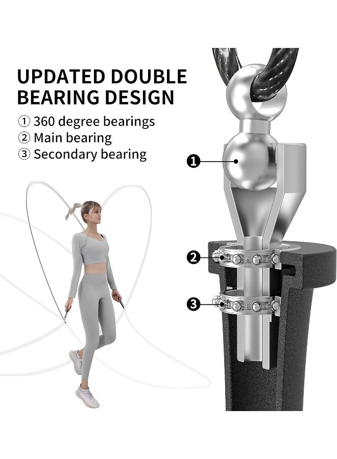 PROIRON PROIRON Skipping Rope Speed Jump Rope Double 360° Swivel Ball Bearings Tangle-free with Aluminum Handle Adjustable Jumping Rope (2 Cables) for Cardio Exercise, Double Unders, Boxing, MMA - Image 2