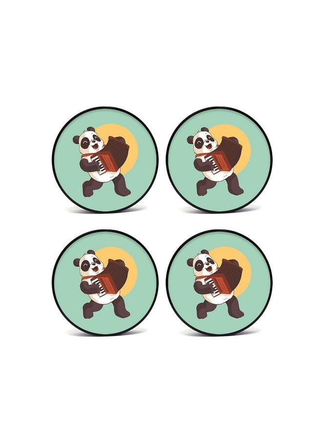 Tinywalk Panda Coaster for Home Wooden Printed Coaster (4X4) inch Set of 4 Pieces - Image 1