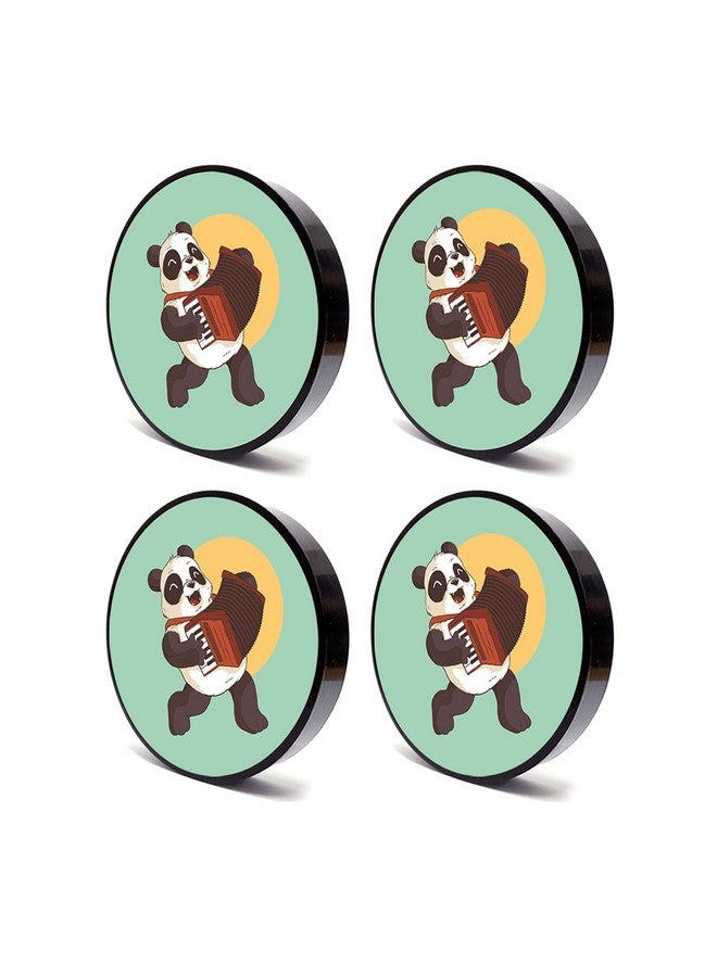 Tinywalk Panda Coaster for Home Wooden Printed Coaster (4X4) inch Set of 4 Pieces - Image 2