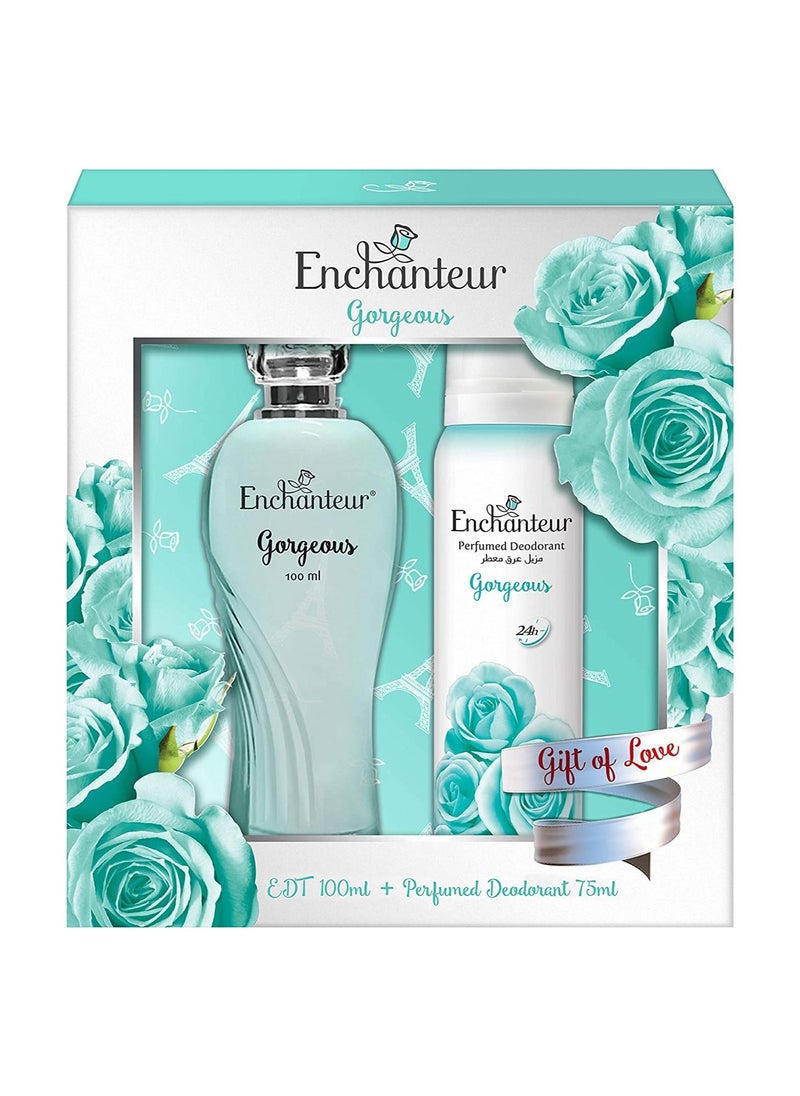 Enchanteur مجموعة هدايا عطر انشانتر او دي تواليت ومزيل العرق - رائع، هدية الحب، 175 مل  - Image 1