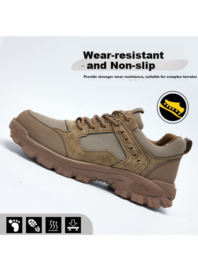 Dinggu Dinggu Men'S Brown Safety Shoes With Anti-Smashing And Anti-Piercing Rubber Sole, Comfortable And Breathable, Jd1176 Brown Size 40 - Image 1
