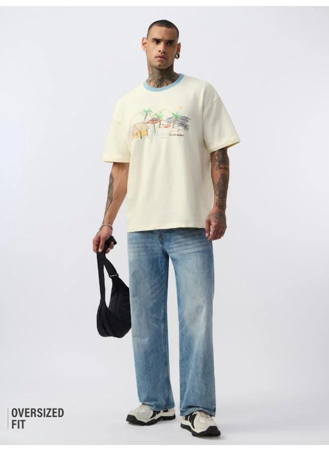ذا سوليد ستور The Souled Store Men TSS Originals On The Coast Off white T-Shirts