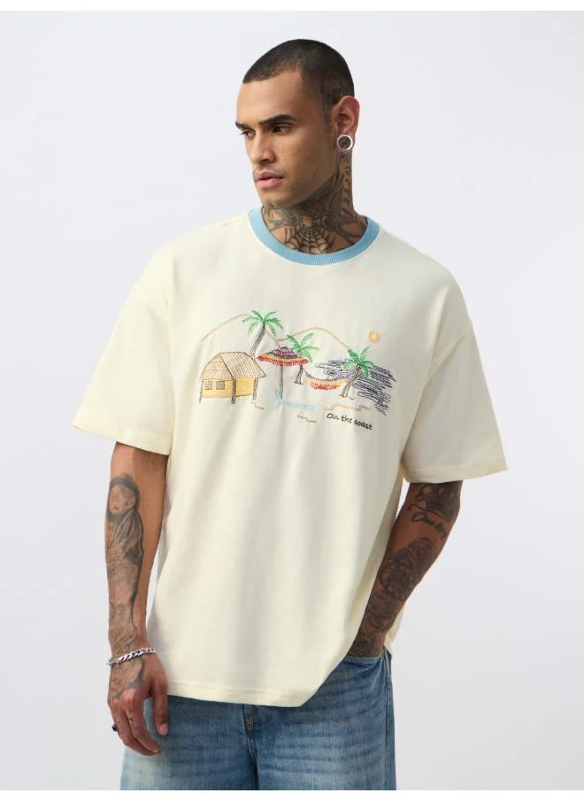 ذا سوليد ستور The Souled Store Men TSS Originals On The Coast Off white T-Shirts