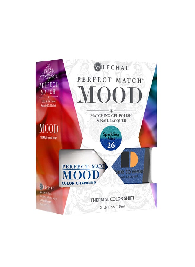 Lechat Mood Gel Nail Polish Change Temperature Color 15ml Sparkling Mist Thermal Color Shift PMMD26 - Image 1
