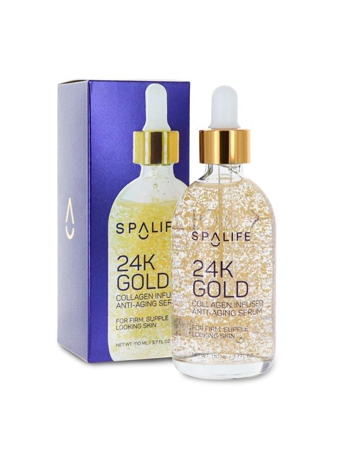 SpaLife Nourishing Anti-Aging Gold & Silver Serums (Anti-Aging 24k Gold & Collagen) 110 ML(3.7 oz) - Image 1