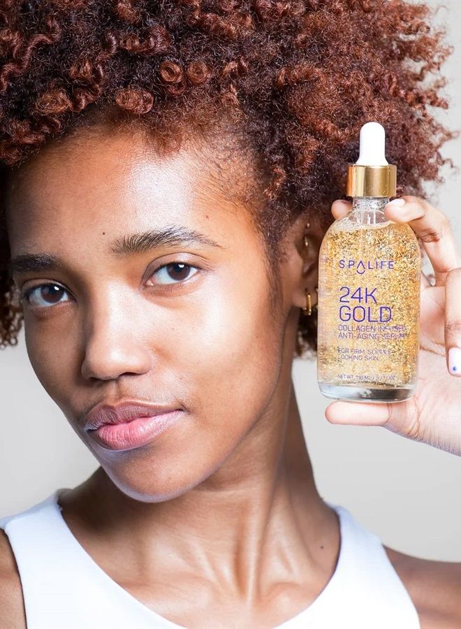 SpaLife Nourishing Anti-Aging Gold & Silver Serums (Anti-Aging 24k Gold & Collagen) 110 ML(3.7 oz) - Image 2