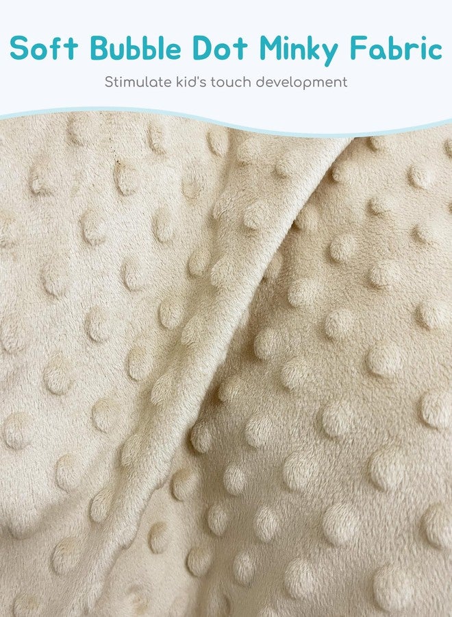ATTABABY Kids Couch, 2-in-1 Soft Bubble Dot Minky Fold-Out Couch, Convertible Sofa to Lounger for 1-3 Years Old, Kid Furniture for Playroom, Beige - Image 5