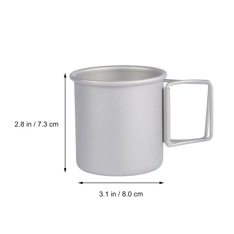 Foldable Aluminum Alloy Camping Mug Portable Lightweight Travel Coffee Cup Silver - Image 3