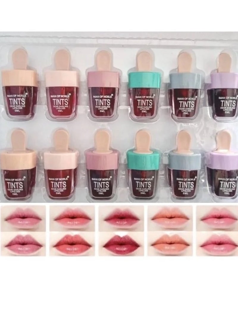 مجموعه مورد شفايف اتنت وخدود مكون من 12 لون