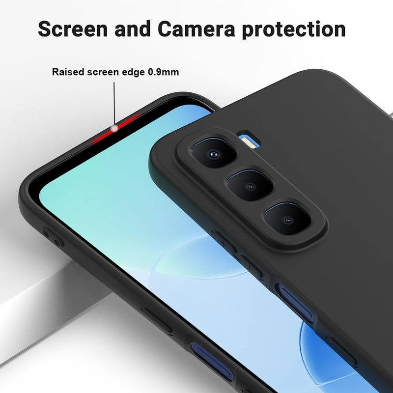 For Infinix Hot 60 Pro+ 4G Solid Color Liquid Silicone Dropproof Full Coverage Phone Case(Black) - Image 4