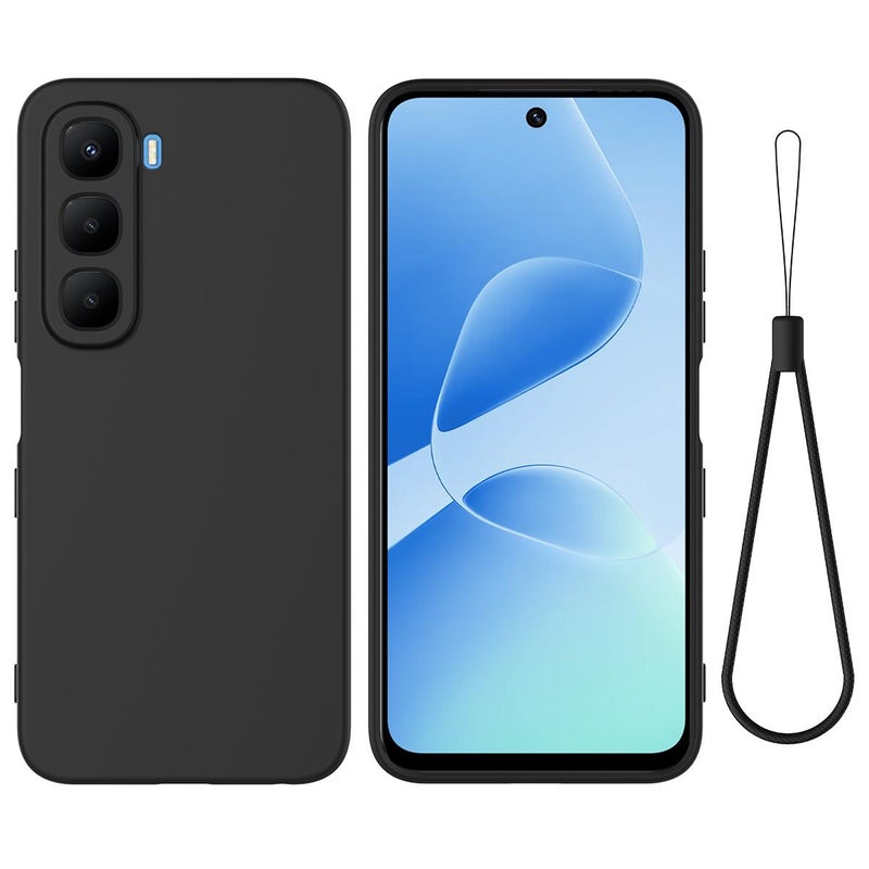 For Infinix Hot 60 Pro+ 4G Solid Color Liquid Silicone Dropproof Full Coverage Phone Case(Black) - Image 1