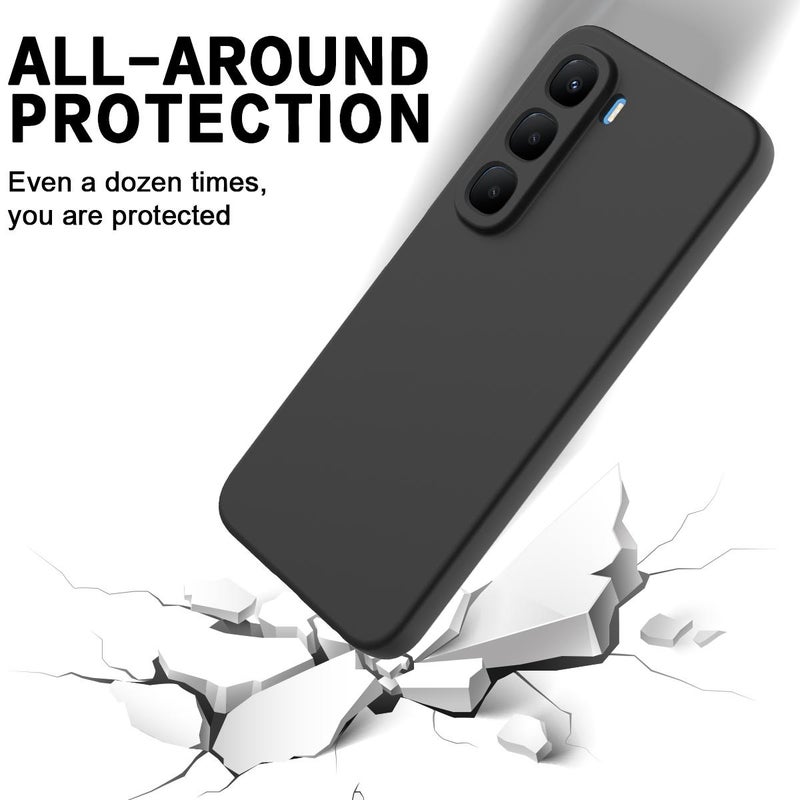 For Infinix Hot 60 Pro+ 4G Solid Color Liquid Silicone Dropproof Full Coverage Phone Case(Black) - Image 5