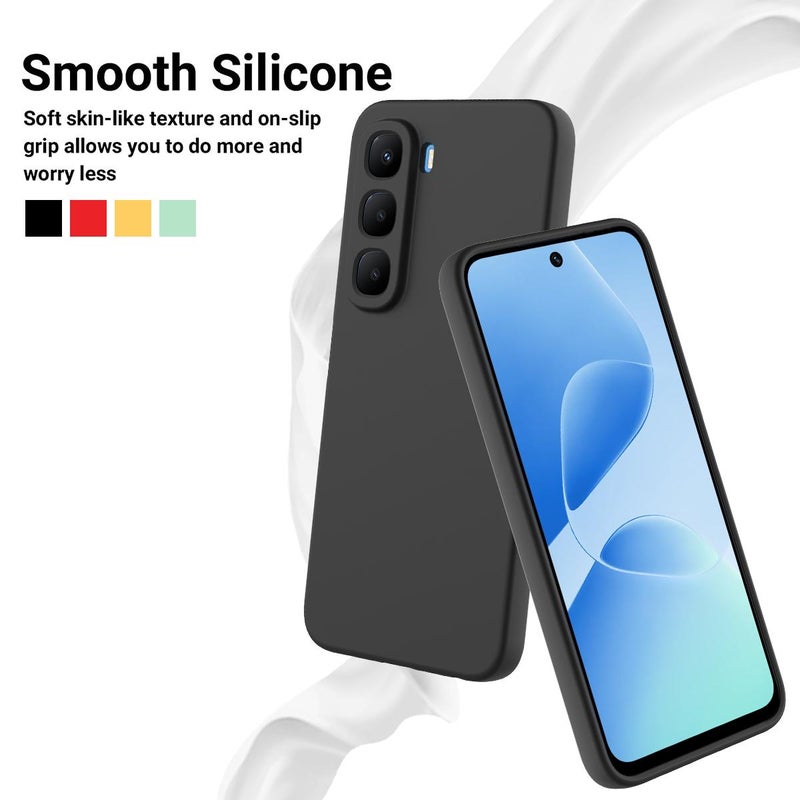 For Infinix Hot 60 Pro+ 4G Solid Color Liquid Silicone Dropproof Full Coverage Phone Case(Black) - Image 3