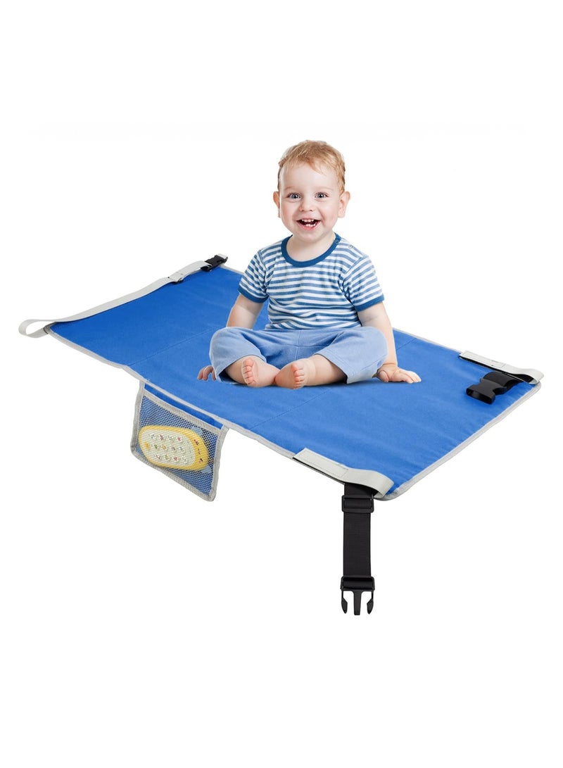 Baby Airplane Travel Footrest Bed Toddler Airplane Seat Portable Toddler Travel Foot Hammock Airplane Seat Extender Leg Rest for Children Travel Essentials for Children to Lie Down on Plane in Blue  - Image 1