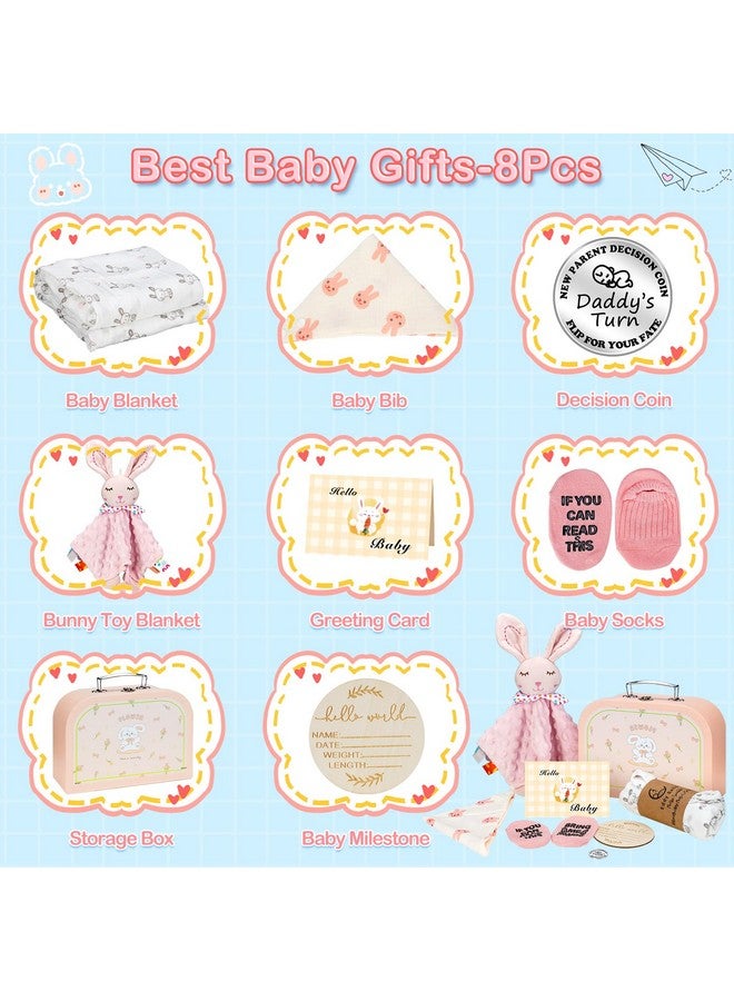 WeCool Baby Girl Gift Basket, 8Pcs Baby Girl Gifts Newborn Gift Set, Cute & Practical Baby Girl Newborn Essentials Gift Basket Set, Warm Gifts Newborn Baby Girl Gifts Set, Best Welcome Baby Gift - Image 2