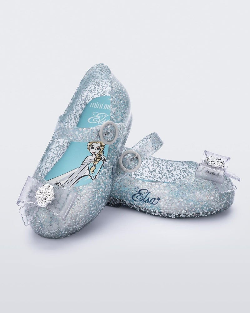 mini melissa Girl's Sweet Love + Disney Princess Mary Jane Jelly Flat for Toddlers & Babies - Jelly Shoes for Little Girls with Adjustable Strap & Side Buckle, Blue/Elsa 7 Toddler M - Image 3