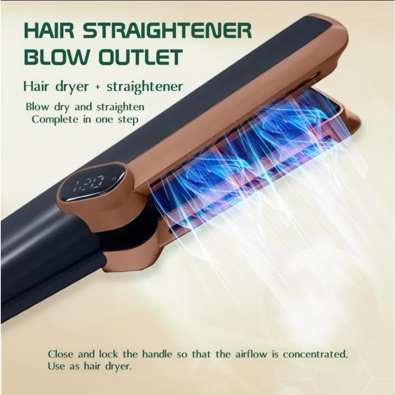 Premium One-Step Ionic Hair Dryer and Straightener, 200M Ionic Technology, Ceramic with Board Lock Design, Champagne Silver - Ideal for Medium to Long Hair - Image 5